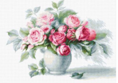 click here to view larger image of Etude with Roses  (counted cross stitch kit)