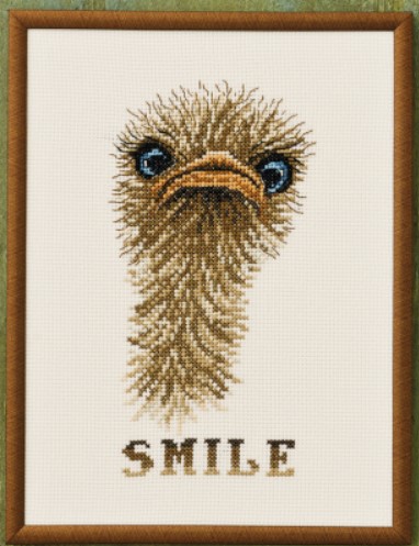 click here to view larger image of Smiley Ostrich (counted cross stitch kit)