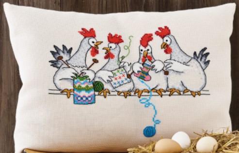 click here to view larger image of Chicken Cushion (counted cross stitch kit)