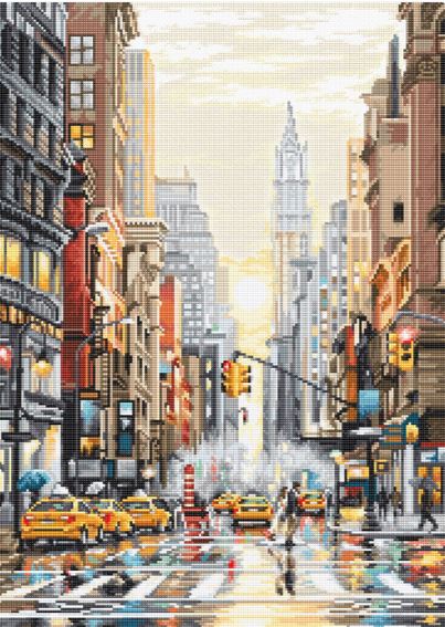 click here to view larger image of Sunset on 5th Avenue (counted cross stitch kit)