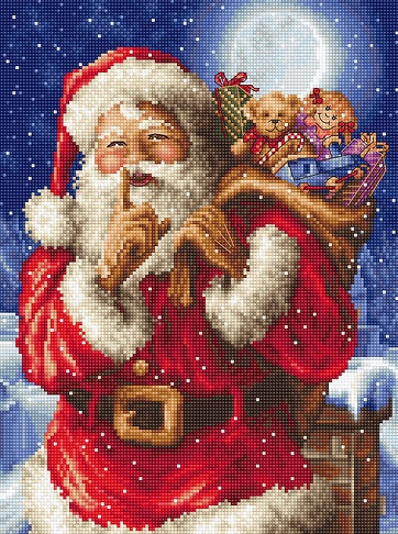 click here to view larger image of Santas Secret (counted cross stitch kit)