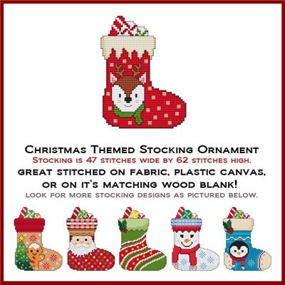 click here to view larger image of Christmas Stocking - Reindeer (chart)