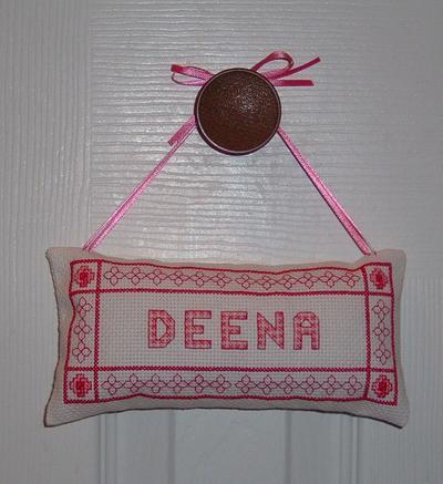 click here to view larger image of Gingham Girl Door Sign (chart)