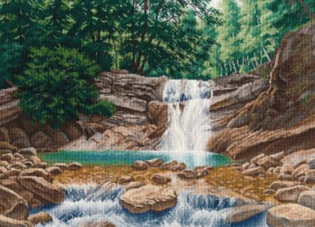 click here to view larger image of Waterfall on the River Pshada (counted cross stitch kit)