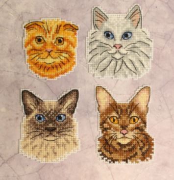 click here to view larger image of Cats Magnets SR-824 (counted cross stitch kit)