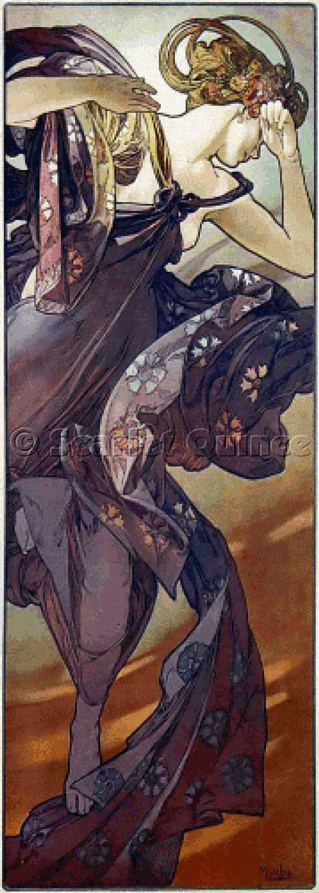 click here to view larger image of Evening Star (w/o floral border) - Alphonse Mucha (chart)