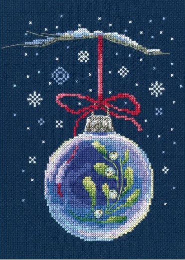 click here to view larger image of Ball With A Sprig of Mistletoe (counted cross stitch kit)