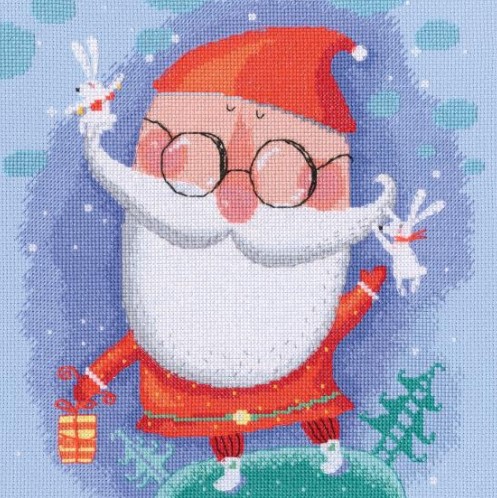 click here to view larger image of Cheerful Santa (counted cross stitch kit)