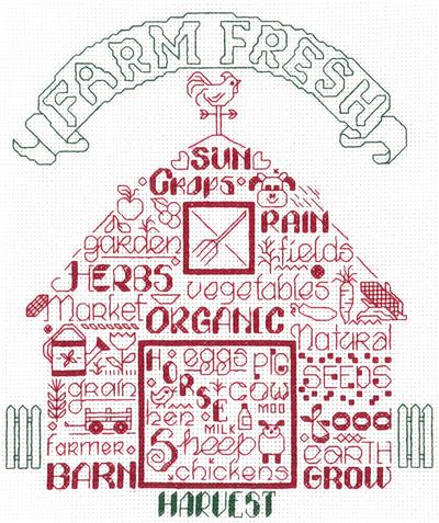 click here to view larger image of Let's Farm - Ursula Michael (counted cross stitch kit)