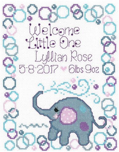 click here to view larger image of Elephant Baby (counted cross stitch kit)