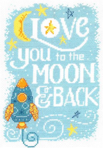 click here to view larger image of Love You to the Moon (counted cross stitch kit)