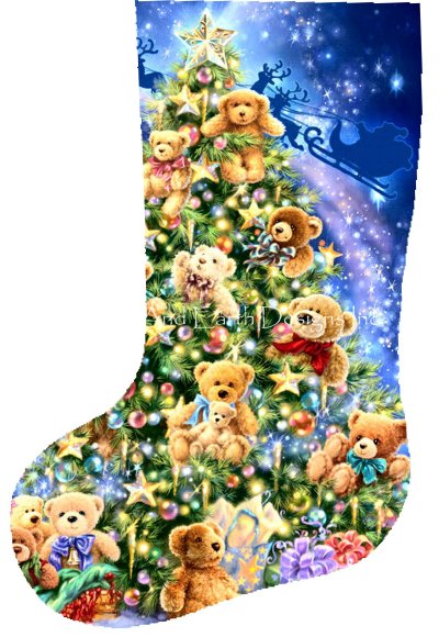 click here to view larger image of Stocking Teddy Bear Tree Flipped - Dona Gelsinger (chart)