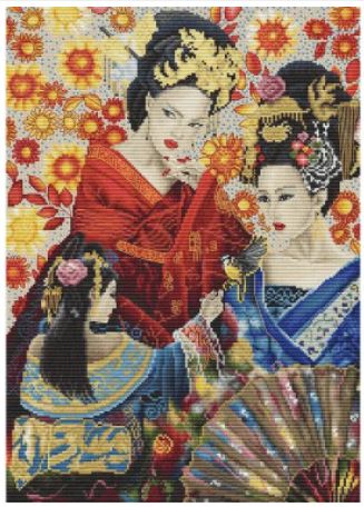 click here to view larger image of Geisha Song (counted cross stitch kit)