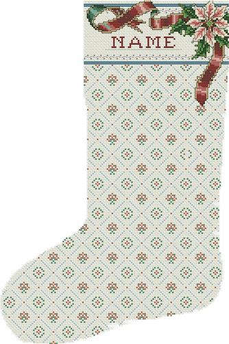 click here to view larger image of Poinsettia Cuff Heirloom Stocking (chart)