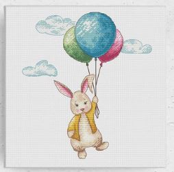 click here to view larger image of Bunny Rabbit and Balloons (chart)