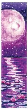 click here to view larger image of Bookmark - Purple Moon (counted cross stitch kit)
