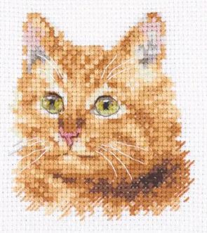 click here to view larger image of Animal Portraits - Ginger Cat (counted cross stitch kit)
