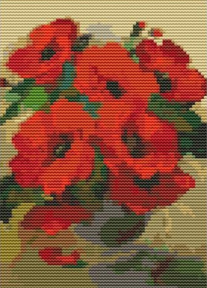 click here to view larger image of Poppies in a Vase (mini chart) (William Jabez Muckley) (chart)
