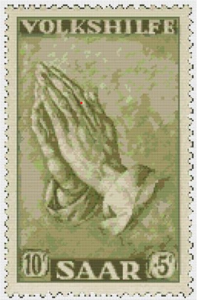 click here to view larger image of Praying Hands First Issue Stamp (Albrecht Durer) (chart)