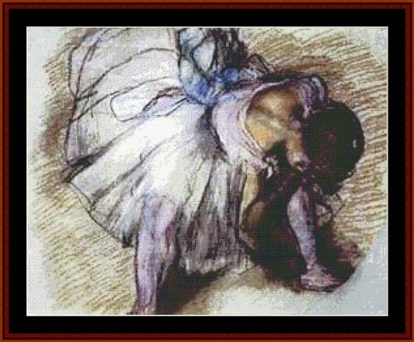 click here to view larger image of Dancer Tying Shoes - Edgar Degas (chart)