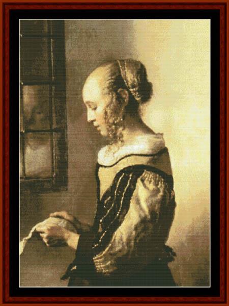 click here to view larger image of Girl Reading Letter - Johannes Vermeer (chart)