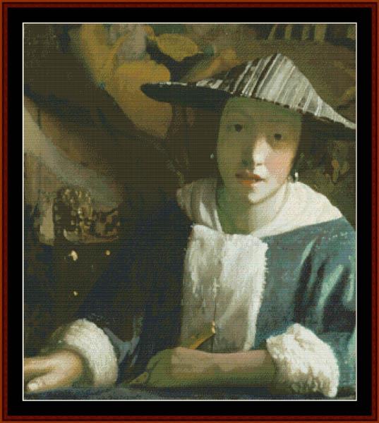 click here to view larger image of Girl with Flute - Johannes Vermeer (chart)