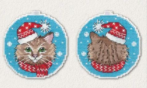 click here to view larger image of Christmas Cat (counted cross stitch kit)