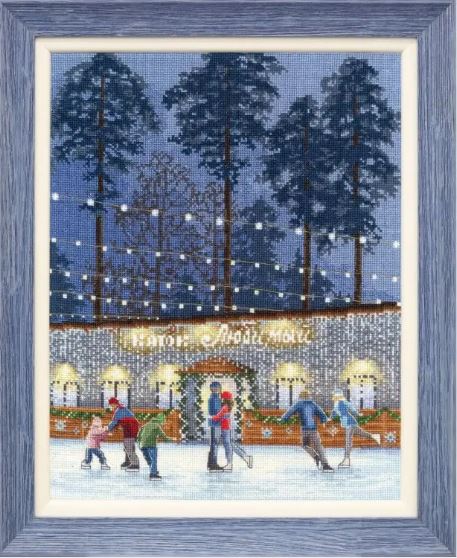 click here to view larger image of Meeting at the Skating Rink  (counted cross stitch kit)