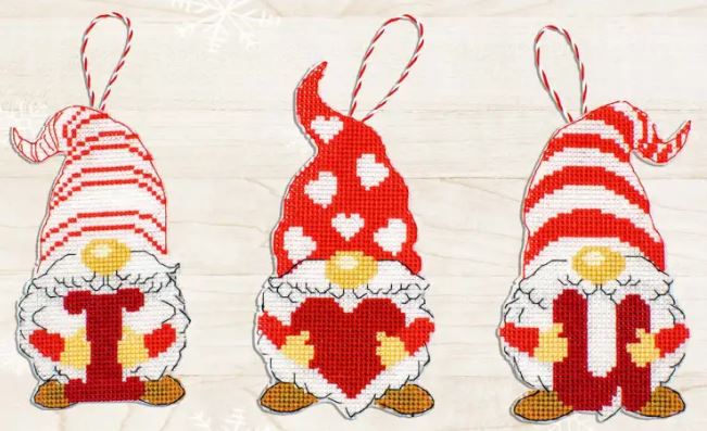 click here to view larger image of Gnomes of Valentines Day (counted cross stitch kit)