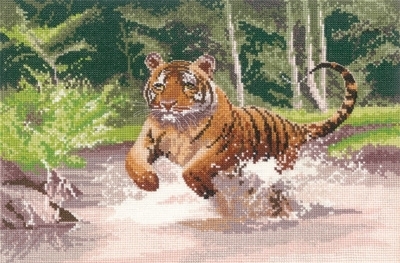 click here to view larger image of Tiger - Power & Grace (John Clayton) (counted cross stitch kit)