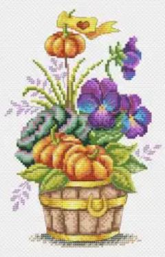 click here to view larger image of Pumpkin Bouquet (counted cross stitch kit)