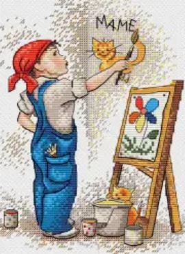click here to view larger image of Boy Artist (counted cross stitch kit)