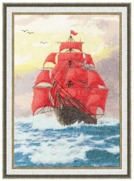 click here to view larger image of Crimson Sails (counted cross stitch kit)