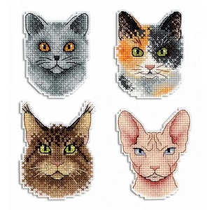 click here to view larger image of Who Said Meow? Magnets (counted cross stitch kit)
