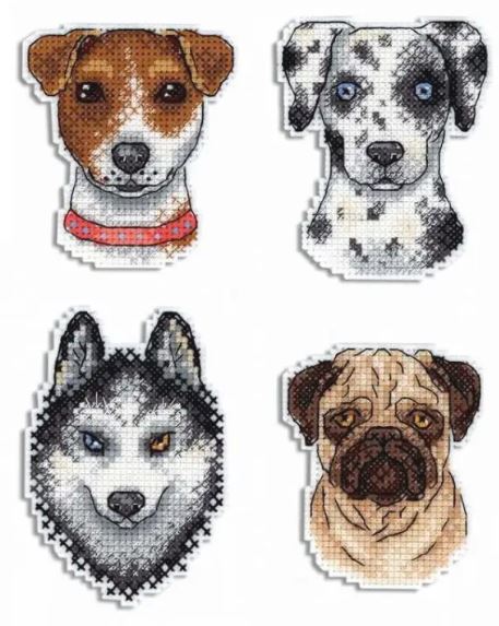 click here to view larger image of Who Said Woof? Magnets (counted cross stitch kit)