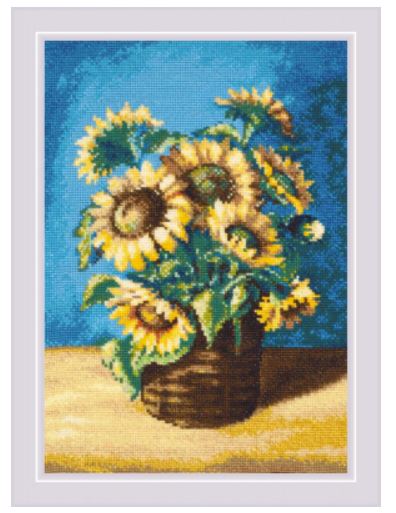 click here to view larger image of Sunflowers in a Basket after N Antonovas Painting (counted cross stitch kit)