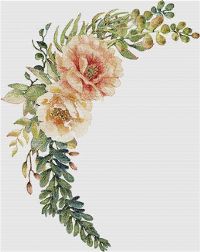 click here to view larger image of Arrangement of Flowers and Succulents III (chart)