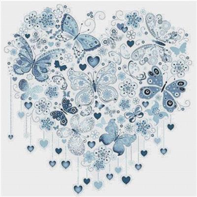 click here to view larger image of Butterfly Heart - Hamptons Blue (chart)
