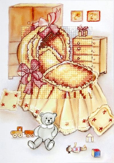 click here to view larger image of Card - Cradle  (counted cross stitch kit)
