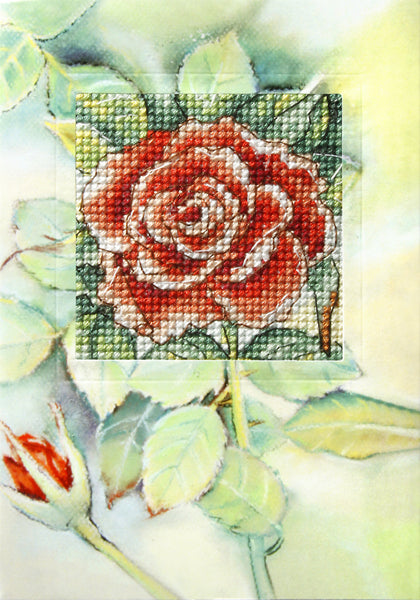 click here to view larger image of Card - Rose (counted cross stitch kit)