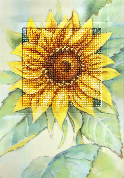 click here to view larger image of Card - Sunflower (counted cross stitch kit)