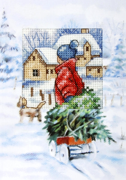 click here to view larger image of Card - Winter (counted cross stitch kit)