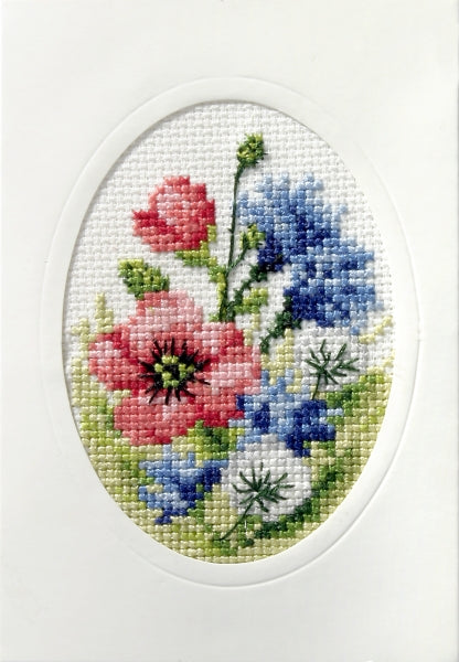 click here to view larger image of Card - Wildflowers (counted cross stitch kit)