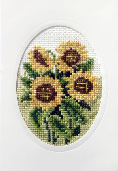 click here to view larger image of Card - Sunflowers (counted cross stitch kit)