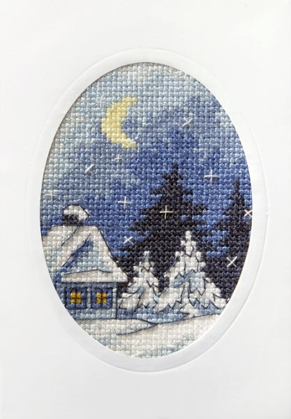 click here to view larger image of Card - Winter Night (counted cross stitch kit)