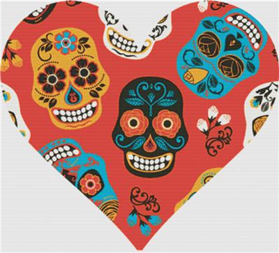 click here to view larger image of Dia de Los Muertos Heart (chart)