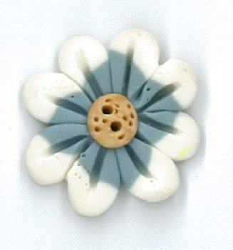 click here to view larger image of Button - Slate Blue Blossom Medium (buttons)