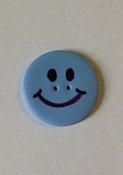 click here to view larger image of Button - Happy Face Large Light Blue (buttons)