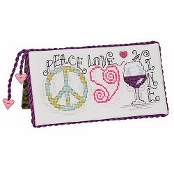 click here to view larger image of Quick Stitch - Peace Love Wine (chart)