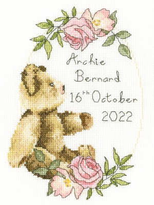 click here to view larger image of Victorian Teddy Bear (counted cross stitch kit)